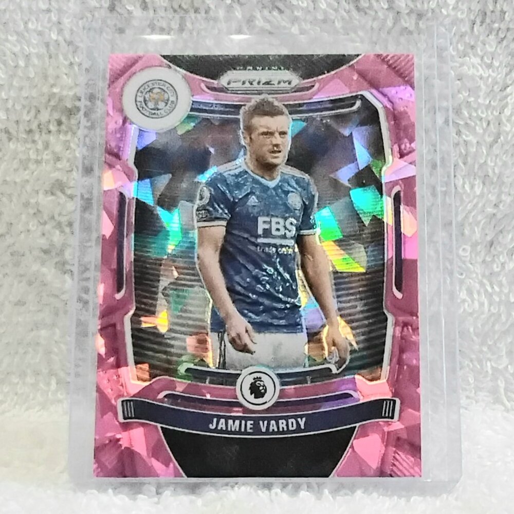 5/$20 Mint 2021/22 Panini Prizm Jamie Vardy Pink Prizm Soccer Card 28!!